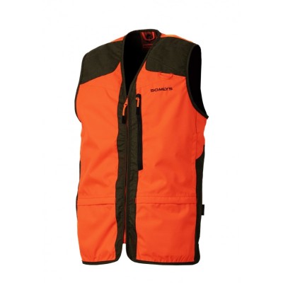Chaleco de caza Somlys 253N naranja antiespinos de alta visibilidad